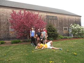 Gilmanton Students in front of the Gilmanton Year-Round Library.jpg